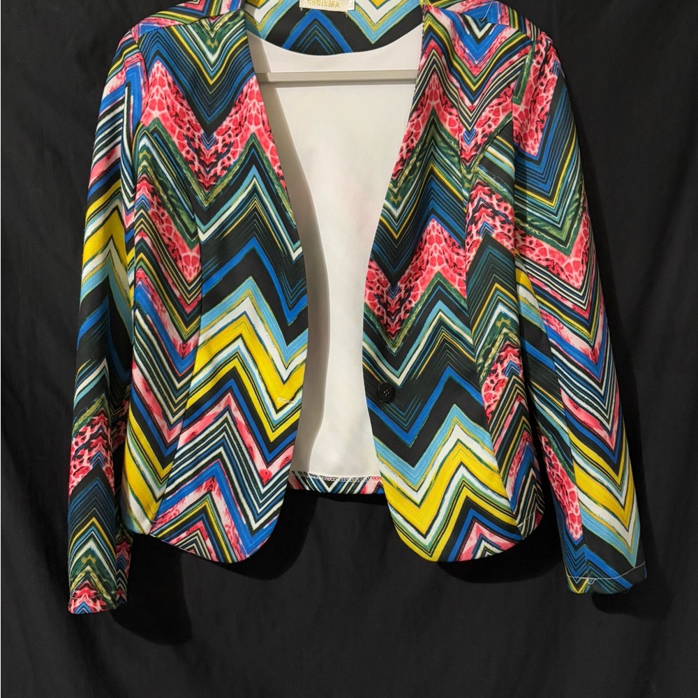 Charisma Red and Pink Blazer Zigzag Pattern